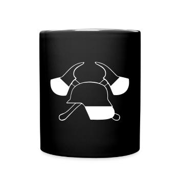Pompiers volontaires , Chemise , Casque de pompier (25) - Mug uni - noir - Devant