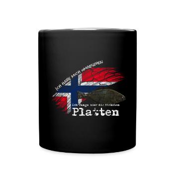 The thickest plates I Halibut Angler Norway - Full Colour Mug - black - Front