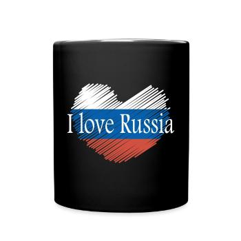 I Love Russia - Tasse einfarbig - Schwarz - Vorne
