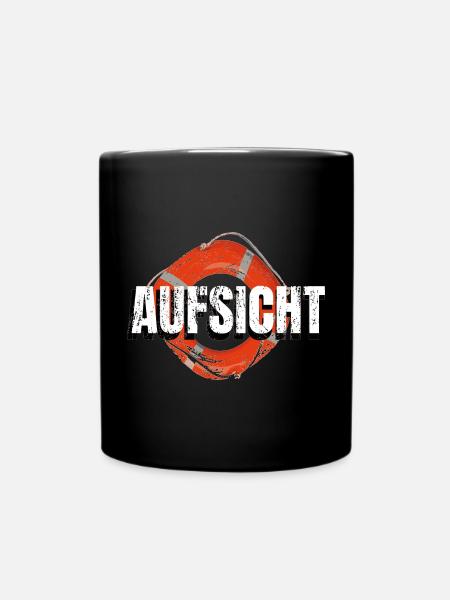 Aufsicht! Rettungsring Wasseraufsicht - Tasse einfarbig - Schwarz