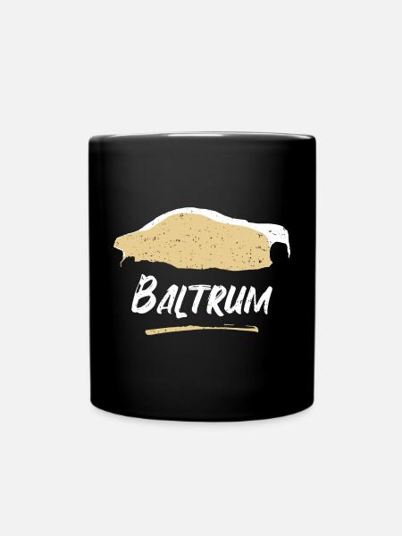 Baltrum | Vintage Landkarte Retro - Tasse einfarbig - Schwarz