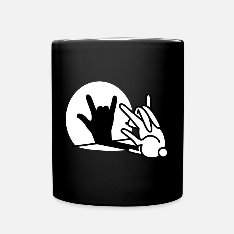 Lapin ombre main ROCK musique HARD ROCK fan - Mug uni - noir