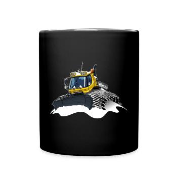 gelber Schneeschaufelschnee - Tasse einfarbig - Schwarz - Vorne