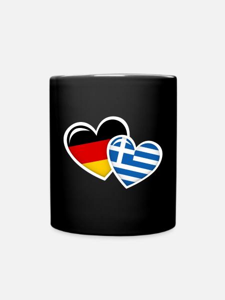 L'AMOUR DES DRAPEAUX GREC ALLEMAND AMOUR - Mug uni - noir