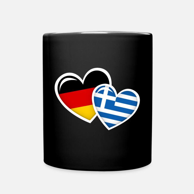 L'AMOUR DES DRAPEAUX GREC ALLEMAND AMOUR - Mug uni - noir