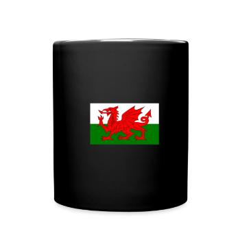 Wales Flagge - Tasse einfarbig - Schwarz - Vorne