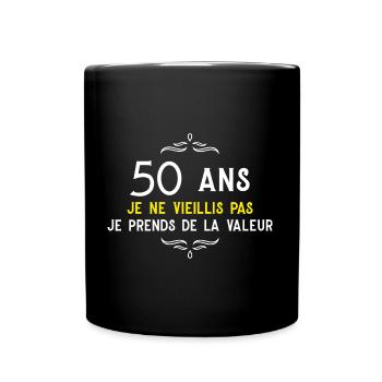 anniversaire 50 ans cadeau humour - Mug uni - noir - Devant