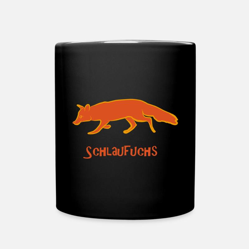 Schlaufuchs - Tasse einfarbig - Schwarz