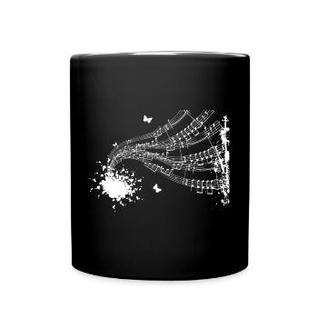 Schwebende Partitur-Sinfonie - Tasse einfarbig - Schwarz - Vorne