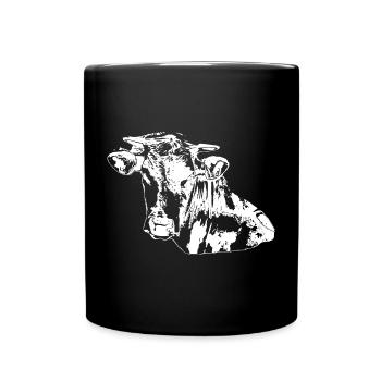 Cow Cows Silhouettes Cow Head White - Full Colour Mug - black - Front