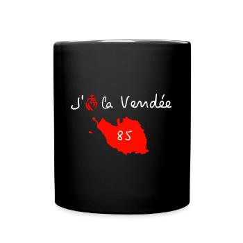 j'aime la vendee carte 85 - Mug uni - noir - Devant