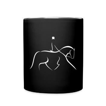 Dressurreiten - Tasse einfarbig - Schwarz - Vorne