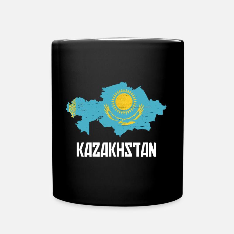 Kasachstan Grafik - Tasse einfarbig - Schwarz