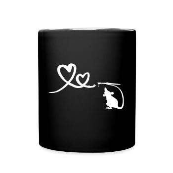 Rat with Brush Hearts Street Art - Full Colour Mug - black - Front