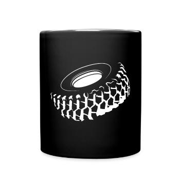 strongman symbol tire present Reifen tractor icon - Tasse einfarbig - Schwarz - Vorne