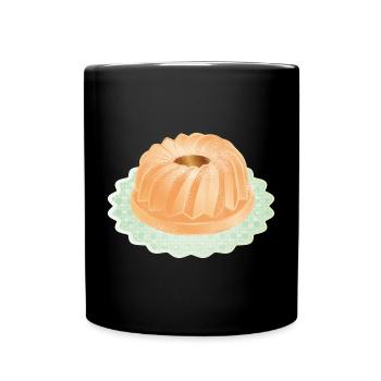 Der beliebte Gugelhupf mit Puderzucker - Tasse einfarbig - Schwarz - Vorne