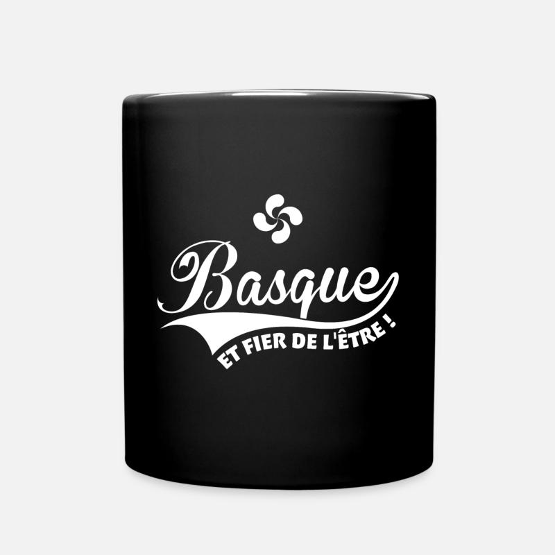 Basque et fier de l'être avec croix Basque Lauburu - Mug uni - noir