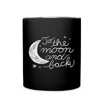 Love you to the moon and back - Tasse einfarbig - Schwarz - Vorne