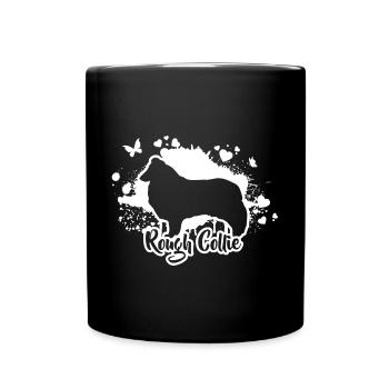 ROUGH COLLIE Chiens Chien de troupeau Wilsigns - Mug uni - noir - Devant