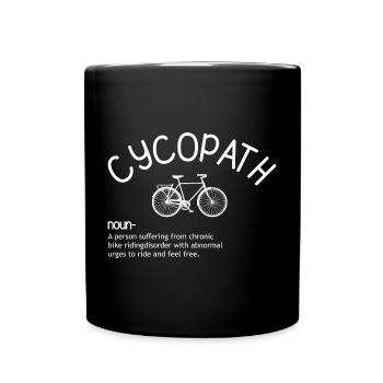 Cycopath-Fahrradbesessenheit - Tasse einfarbig - Schwarz - Vorne