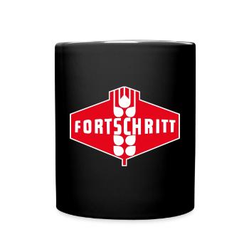 Fortschritt Logo Rot Weiß - Tasse einfarbig - Schwarz - Vorne