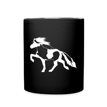 Schecke Islandpferd  - Tasse einfarbig - Schwarz - Vorne