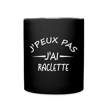 Je peux pas j'ai raclette - Mug uni - noir - Devant