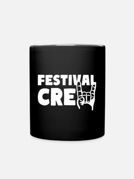 FESTIVAL CREW Party Team Musik Feiern - Tasse einfarbig - Schwarz