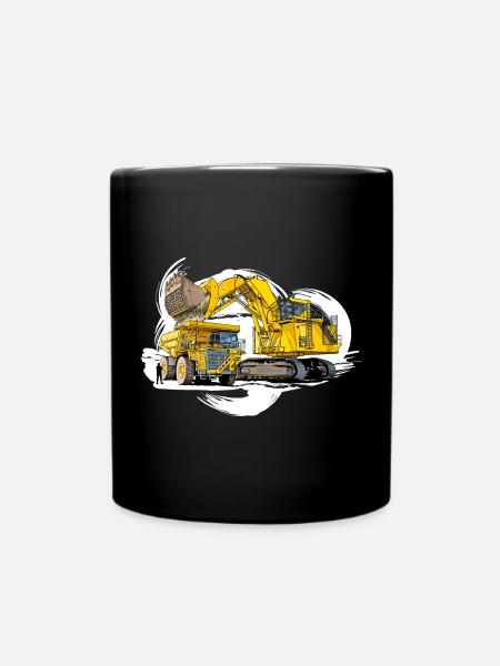 Méga machines sur le chantier - Mug uni - noir