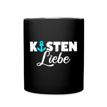 Küsten Liebe Anker Meer - Tasse einfarbig - Schwarz - Vorne