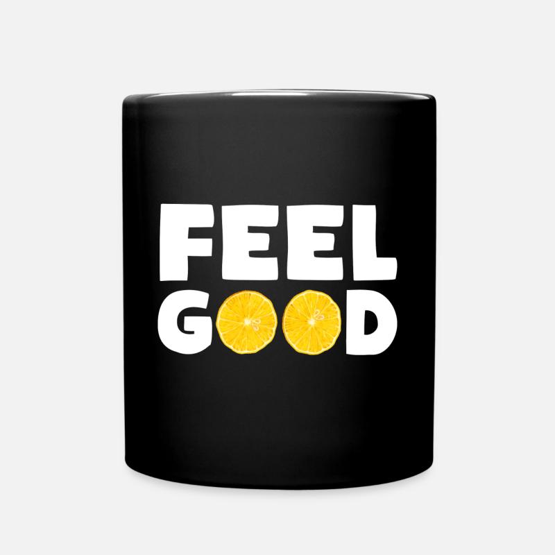 FEEL GOOD Zitronen - Tasse einfarbig - Schwarz