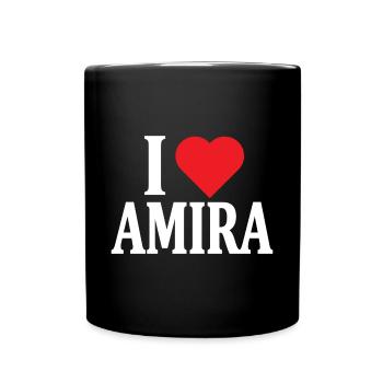T-Shirt Ich liebe Amira T-Shirt Geschenk - Tasse einfarbig - Schwarz - Vorne
