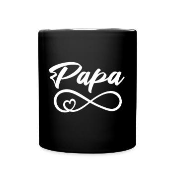Papa Für Immer Vater Liebe - Tasse einfarbig - Schwarz - Vorne