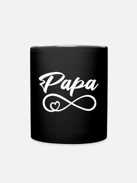 Papa Für Immer Vater Liebe - Tasse einfarbig - Schwarz