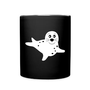 phoque phoque blanc phoques phoques animaux - Mug uni - noir - Devant