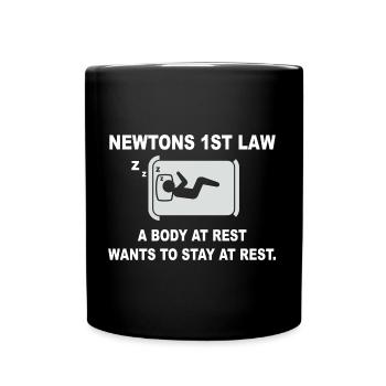 Newton's 1st Set - Resting Body - Full Colour Mug - black - Front