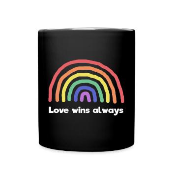 Déclaration d’amour arc-en-ciel Paix Paix mondiale - Mug uni - noir - Devant
