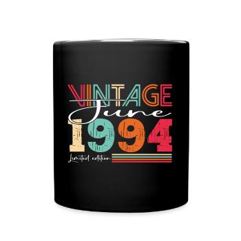 Vintage June 1994 28th birthday Men 28 years - Full Colour Mug - black - Front