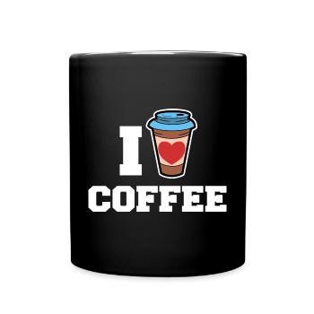 I love coffee drinking coffee lovers statement - Full Colour Mug - black - Front