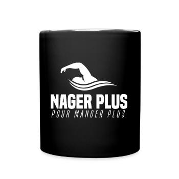 Nager plus pour manger plus natation humour - Mug uni - noir - Devant