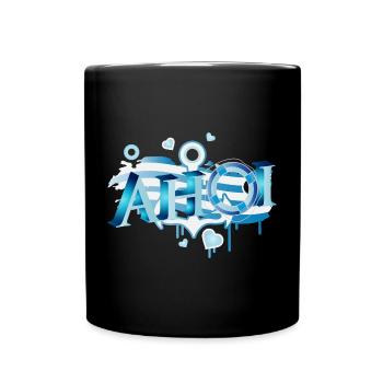 salutation d’un marin maritime avec lettrage Ahoi Graffiti - Mug uni - noir - Devant