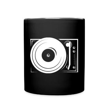turntable platten DJ music hip hop icon Symbol - Tasse einfarbig - Schwarz - Vorne
