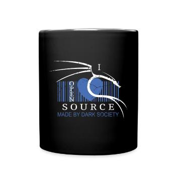 I Love Open Source Software - Tasse einfarbig - Schwarz - Vorne