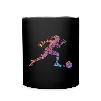 Women's Football Footballer Outfit Women's Jersey - Full Colour Mug - black - Front