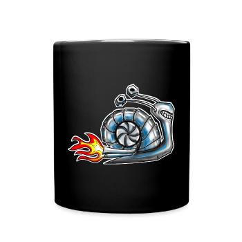 Schnecke mit Turbolader - Tasse einfarbig - Schwarz - Vorne