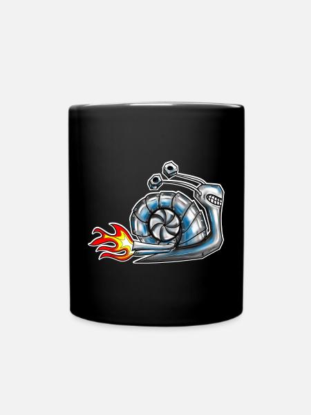 Schnecke mit Turbolader - Tasse einfarbig - Schwarz