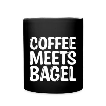 Le café rencontre Bagel - Mug uni - noir - Devant