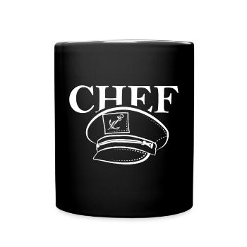 Chef Boat Cap Icon Illustration Anchor Icon - Full Colour Mug - black - Front