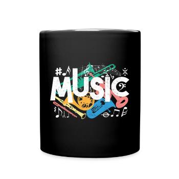 Style graffiti musical – Ambiances sonores colorées - Mug uni - noir - Devant