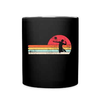 Beachvolleyball Vintage Retro - Tasse einfarbig - Schwarz - Vorne